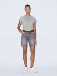 LTB Szorty dżinsowe "Becky" w kolorze szarym rozmiar: S. Szare szorty damskie LTB, z aplikacjami, klasyczne, z podwyższonym stanem. Za 91.99 zł.