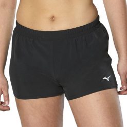 Spodenki do biegania damskie Mizuno Aero 2.5. Czarne szorty damskie Mizuno, bez wzorów, z elastanu. Za 98.99 zł.