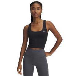Damski tank top Under Armour Motion. Białe topy sportowe damskie Under Armour, m, bez wzorów, z dzianiny, bez ramiączek. Za 151.33 zł.