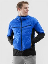4F Kurtka puchowa trekkingowa z wypełnieniem Primaloft Black Insulation Eco męska - niebieska S. Niebieskie kurtki męskie 4f, l, bez wzorów, z dzianiny, klasyczne, bez kaptura. W wyprzedaży za 199.99 zł.