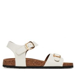 Sandały JENNY. Czarne sandały damskie Jenny, bez wzorów, bez obcasa, na słupku. Za 129.99 zł.