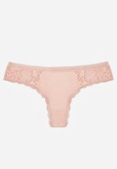Jasnoróżowe Majtki Stringi Ozdobione Koronką z Bawełną Meniliphis. Czerwone stringi damskie Renee, l, bez wzorów, z bawełny. Za 6.99 zł.