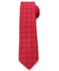 Wyrazisty Krawat Męski w Kwiaty - 6 cm - Angelo di Monti, Czerwony. Czerwone krawaty i muchy męskie Angelo di Monti, bez wzorów. Za 45.00 zł.