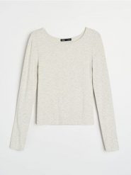 Koszulka z wiskozy z ozdobnymi dżetami - szary. Szare t-shirty damskie Sinsay, l, bez wzorów, z wiskozy, bez kołnierzyka. Za 29.99 zł.