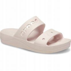 Klapki Dla Dorosłych Crocs Baya Platform. Czerwone klapki damskie Crocs, bez wzorów, z materiału, bez obcasa. Za 139.99 zł.