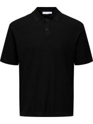 ONLY & SONS Koszulka polo "Tony" w kolorze czarnym rozmiar: L. Czarne koszulki polo męskie Only & Sons, l, bez wzorów, z bawełny, bez ramiączek. Za 105.38 zł.
