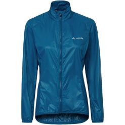 Kurtka rowerowa W Matera Air Jacket. Niebieskie kurtki damskie Vaude, bez wzorów, z materiału, bez kaptura. Za 339.00 zł.