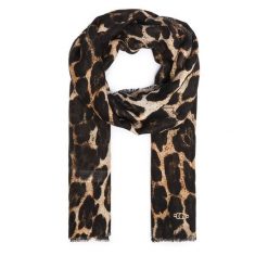 Szal Guess. Brązowe szaliki i kominy damskie Guess, z aplikacjami. Za 194.99 zł.