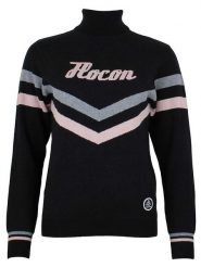 Peak Mountain Sweter w kolorze czarnym rozmiar: M. Czarne golfy damskie Peak Mountain, m, bez wzorów, ze splotem, bez ramiączek. Za 212.67 zł.