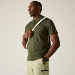 Męska koszulka polo Maverik V Quick Drying. Brązowe koszulki polo męskie Regatta, m, bez wzorów, z poliesteru, bez ramiączek. Za 89.99 zł.