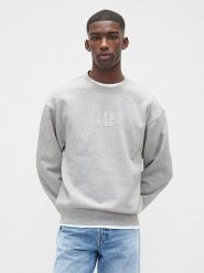 GAP Bluza w kolorze jasnoszarym rozmiar: XL. Szare bluzy bez kaptura męskie GAP, xl, z bawełny. Za 180.06 zł.