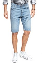 SPODENKI LEE 5 POCKET SHORT FLICK LIGHT L73ELJIR 112120469. Niebieskie szorty męskie Lee, z jeansu, bez kołnierzyka. W wyprzedaży za 93.59 zł.