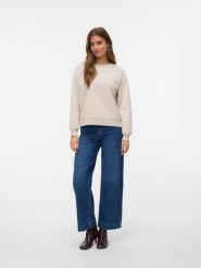 Vero Moda Bluza w kolorze kremowym rozmiar: XL. Brązowe bluzy bez kaptura damskie Vero Moda, s, z materiału. Za 78.99 zł.