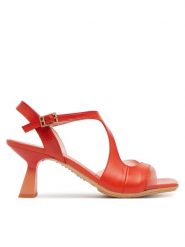 Hispanitas Sandały Danielle HV253913 Czerwony. Czerwone sandały damskie Hispanitas, bez wzorów, ze skóry, bez obcasa, na słupku. Za 419.99 zł.