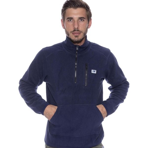 Męska kurtka Leone 1947 Apparel Micro Polar, ze stójką i zamkiem do połowy. Niebieskie kurtki męskie LEONE 1947 APPAREL, l, bez wzorów, z polaru, sportowe, bez kaptura. Za 65.68 zł.