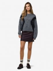 Noisy may Sweter w kolorze szarym rozmiar: S. Szare swetry klasyczne damskie Noisy may, s, bez kołnierzyka. Za 126.45 zł.