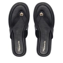Japonki Tamaris. Czarne klapki damskie Tamaris, bez wzorów, bez obcasa. Za 259.99 zł.