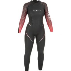 Kombinezon pływacki openwater damski Nabaiji OWS z neoprenu 4/2 mm. Czarne kombinezony damskie NABAIJI, m, bez wzorów, z gumy, sportowe, bez kołnierzyka, bez ramiączek. Za 799.99 zł.