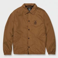 Kurtka Volcom Skate Vitals Jkt Brązowa. Brązowe kurtki męskie Volcom, bez wzorów, bez kaptura. W wyprzedaży za 337.80 zł.