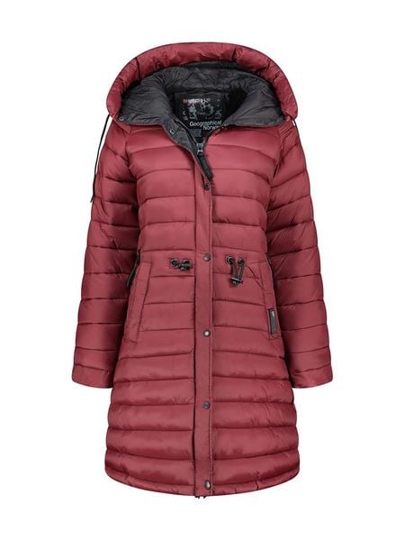 Geographical Norway Płaszcz zimowy "Batiga" w kolorze bordowym rozmiar: L. Czerwone płaszcze damskie Geographical Norway, na zimę, l, bez wzorów, z puchu. Za 275.95 zł.