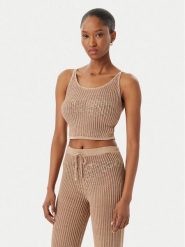 Guess Top E6GR00 Z5371 Beżowy Regular Fit. Brązowe topy sportowe damskie Guess, s, z aplikacjami, z syntetyku, bez ramiączek. Za 194.99 zł.