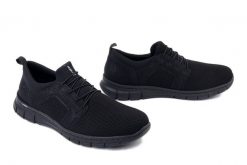 RIEKER B7796-01 black, półbuty męskie. Czarne półbuty męskie Rieker, na lato, bez zapięcia. Za 369.90 zł.