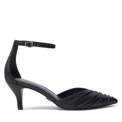 Czółenka DKNY. Czarne czółenka damskie DKNY, bez wzorów, bez obcasa. Za 739.99 zł.