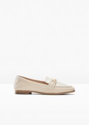 Półbuty wsuwane loafer. Brązowe półbuty damskie bonprix, bez wzorów, eleganckie, bez obcasa. Za 104.99 zł.