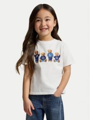 Polo Ralph Lauren T-Shirt 312A11851001 Biały Regular Fit. Białe koszulki dziewczęce Polo Ralph Lauren, bez wzorów, z bawełny, bez ramiączek. Za 289.99 zł.