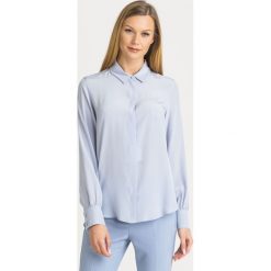 JEDWABNA KOSZULA DALMINE Weekend Max Mara. Niebieskie koszule damskie Weekend Max Mara, bez wzorów, z jedwabiu, bez kołnierzyka, bez ramiączek. Za 599.40 zł.