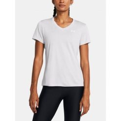 Koszulka Damska Sportowa Under Armour Tech Ssv-Twist. Białe topy sportowe damskie Under Armour, bez wzorów, bez ramiączek. W wyprzedaży za 48.60 zł.