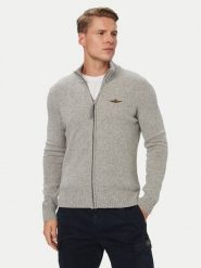 Aeronautica Militare Kardigan 262MA1646UL00924 Szary Regular Fit. Szare kardigany męskie AERONAUTICA MILITARE, m, bez wzorów, z wełny, bez kołnierzyka. Za 799.99 zł.