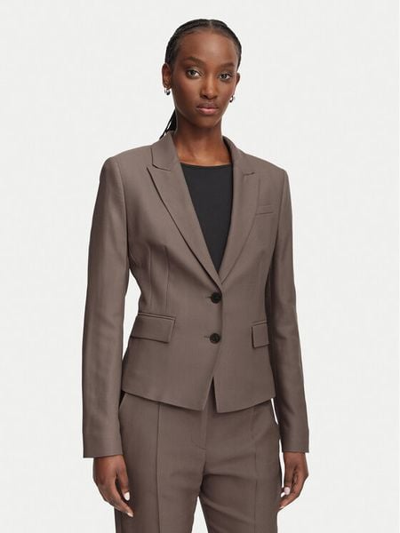 BOSS Marynarka Jia18 50564479 Brązowy Slim Fit. Brązowe marynarki i żakiety damskie Boss, bez wzorów, z lyocellu. Za 1,909.00 zł.