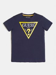 Guess T-Shirt L73I55 K8HM0 Granatowy Regular Fit. Niebieskie t-shirty chłopięce Guess, z aplikacjami, z bawełny, bez ramiączek. Za 84.99 zł.