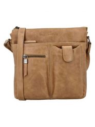 HIDE & STITCHES Skórzana torebka "Porto" w kolorze jasnobrązowym - 25,5 x 23,5 x 4,5 cm rozmiar: onesize. Brązowe torebki klasyczne damskie HIDE & STITCHES, bez wzorów, z materiału, bez dodatków. Za 300.21 zł.