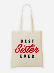 WOOOP Torba "Best Sister Ever" w kolorze kremowo-czerwonym - 36 x 43 cm rozmiar: onesize. Brązowe shopper bag damskie Wooop, bez wzorów, z bawełny, na ramię, bez dodatków. Za 41.30 zł.