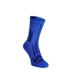 Skarpety turystyczne X-Socks Hike Discover Crew. Niebieskie skarpetki damskie X-Socks, bez wzorów. Za 90.99 zł.