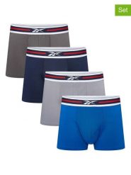 Reebok Bokserki (4 pary) w kolorze granatowym, szarym i niebieskim rozmiar: M. Niebieskie bokserki męskie Reebok, bez wzorów. Za 86.95 zł.