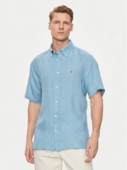 Tommy Hilfiger Koszula MW0MW35207 Niebieski Regular Fit. Niebieskie koszule męskie Tommy Hilfiger, m, bez wzorów, ze lnu, bez kołnierzyka, bez ramiączek. Za 769.99 zł.