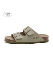 Teegu Klapki w kolorze khaki rozmiar: 38. Brązowe klapki damskie teegu, bez wzorów, bez obcasa. Za 136.13 zł.