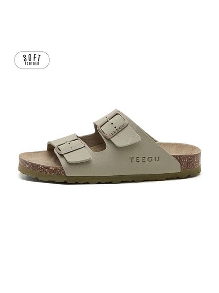 Teegu Klapki w kolorze khaki rozmiar: 38. Brązowe klapki damskie teegu, bez wzorów, bez obcasa. Za 136.13 zł.