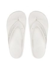 Crocs Japonki Classic Platform Flip W 207714 Biały. Białe klapki damskie Crocs, bez wzorów, z tworzywa sztucznego, bez obcasa. Za 109.99 zł.
