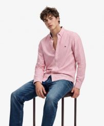 Superdry Preppy Oxford Koszula z długim rękawem z bawełny organicznej. Brązowe koszule damskie Superdry., xl, bez wzorów, z bawełny, bez kołnierzyka, bez ramiączek. Za 301.95 zł.