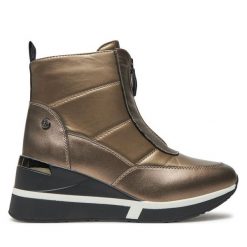 Botki Xti. Żółte botki damskie XTI, bez obcasa, na koturnie, bez zapięcia. Za 359.99 zł.