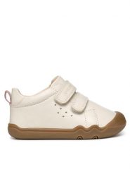 Geox Sneakersy B Steppieup B4663A 00085 C1058 Écru. Buty sportowe dziewczęce Geox, bez wzorów, ze skóry, bez zapięcia. Za 149.99 zł.