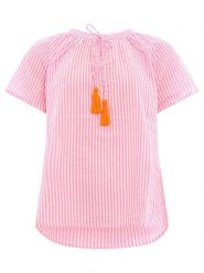 Zwillingsherz Bluzka "Neon Stripes" w kolorze jasnoróżowym rozmiar: L/XL. Różowe bluzki damskie Zwillingsherz, l, bez wzorów, z wiskozy, bez kołnierzyka, bez ramiączek. Za 96.83 zł.