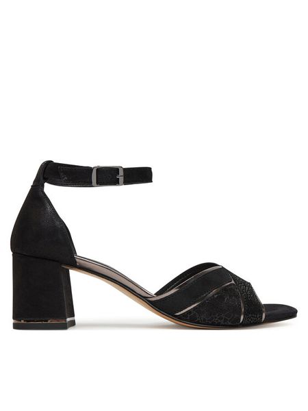 Lasocki Sandały WB-866-12 Czarny. Czarne sandały damskie Lasocki, bez wzorów, ze skóry, bez obcasa, na słupku. Za 219.99 zł.