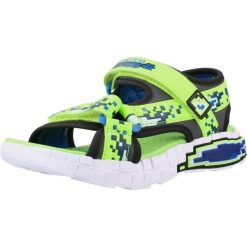 Sandały SKECHERS 402161L Zielony. Zielone sandały damskie Skechers, z materiału, bez zapięcia. Za 290.00 zł.