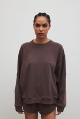 Bluza damska z przeszyciami w kolorze PURPLE TAUPE - NORD-UNI. Fioletowe bluzy bez kaptura damskie Marsala, m, z bawełny. Za 319.90 zł.