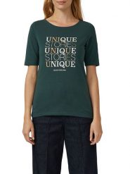 S.Oliver Koszulka w kolorze zielonym rozmiar: 40. Zielone bluzki damskie S.Oliver, s, bez wzorów, bez kołnierzyka. Za 34.99 zł.